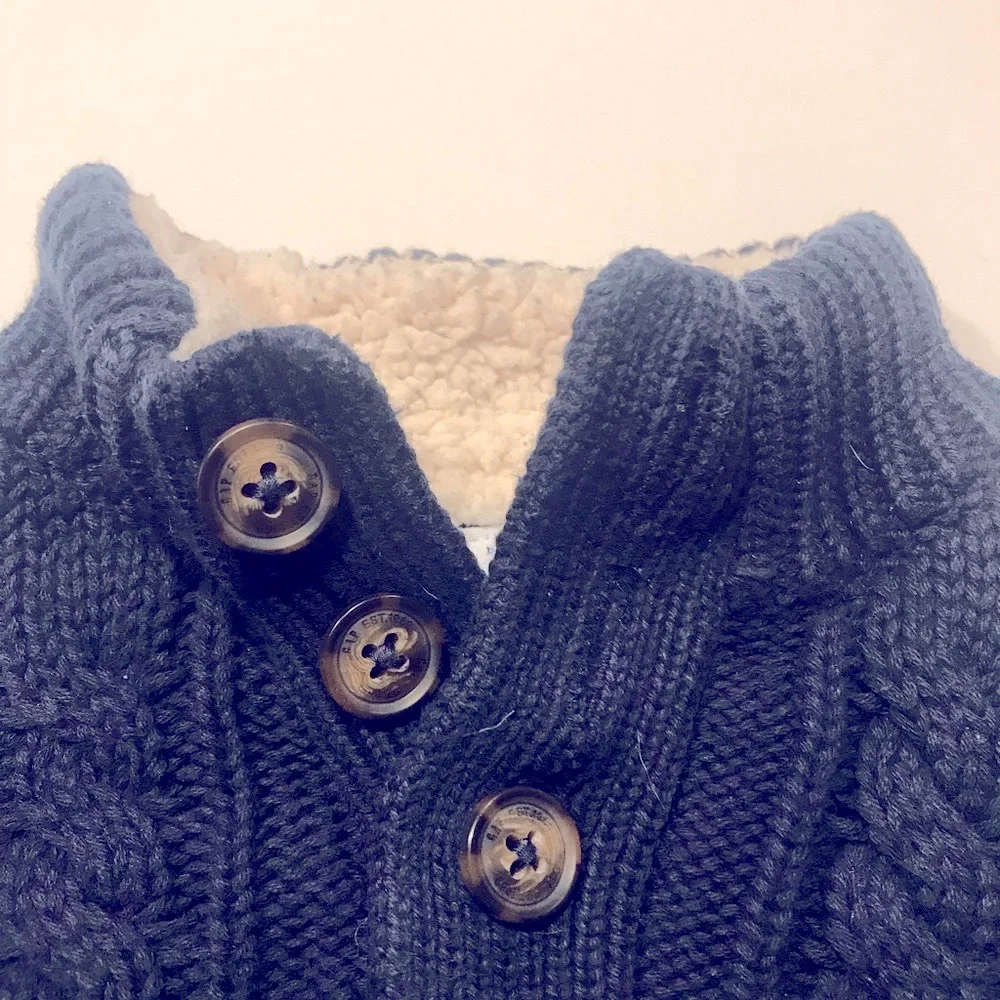 Baby Gap size 2T navy pullover sweater fleece collar